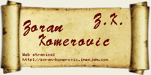 Zoran Komerović vizit kartica